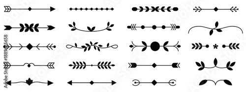 Hand drawn text dividers vintage ornaments collection featuring ornate borders, wedding laurels, decorative flourishes, classic vintage accents, and elegant separators for stationery, print layouts, 