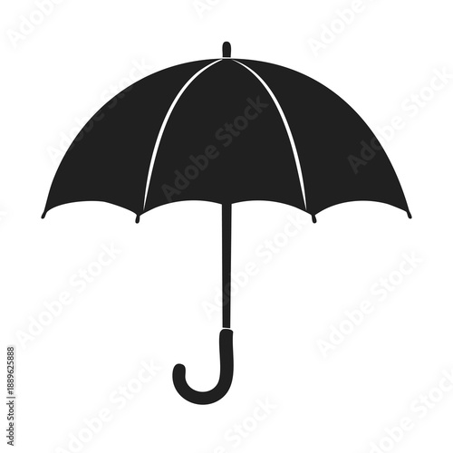 Black umbrella with white background