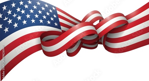 American flag ribbon bow patriotic symbol