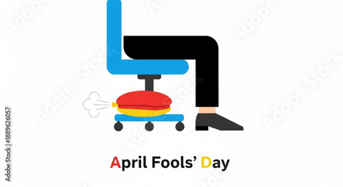 April fools' day prank with office chair and hamburger on wheels humorous workplace joke