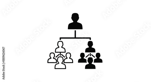 Hierarchical structure with people represented as a black silhouette