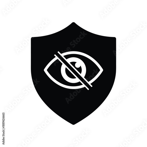 Privacy shield protecting eye from unwanted surveillance or data tracking, concept of digital security and protection from online threats, secure information
