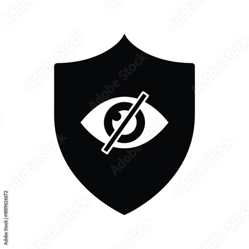 Privacy shield protecting eye from unwanted surveillance or data tracking, concept of digital security and protection from online threats, secure information