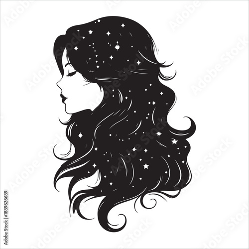 Hair Tinsel silhouette vector 