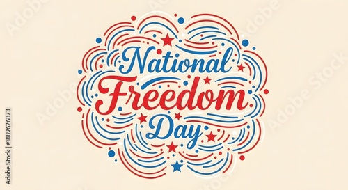 National freedom day celebration emblem