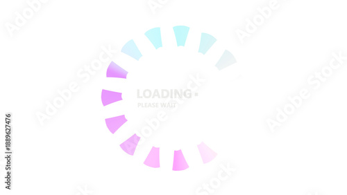Foto 3d rendered illustration of a pink glowing circle and white background, loading