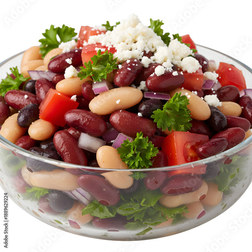 Bean salad on isolated white