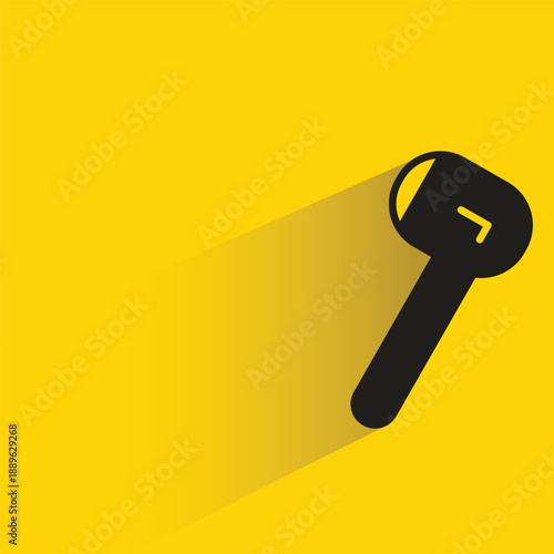 earphone icon with shadow on yellow background