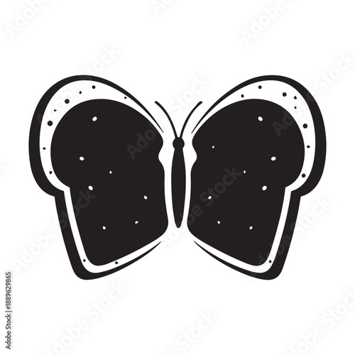 Butterfly formed from sliced bread, symbolizing daily transformation and breakfast ideas