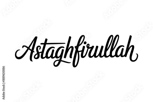 Elegant islamic calligraphy astaghfirullah isolated on transparent background isolated on transparent background