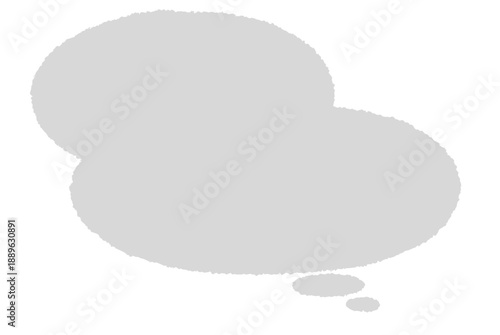 楕円形を二つ重ねた手描き風の吹き出し（横長・線なし）