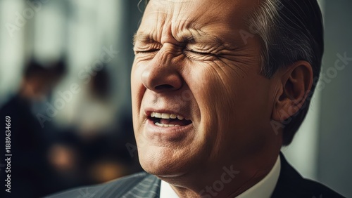 Wallpaper Mural Man Grimacing in Office Torontodigital.ca