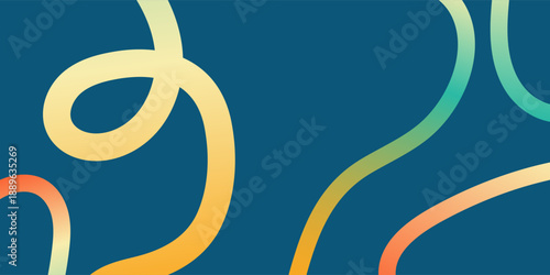 Vibrant abstract gradient lines flow on a deep blue backdrop, creating a modern, fluid visual design