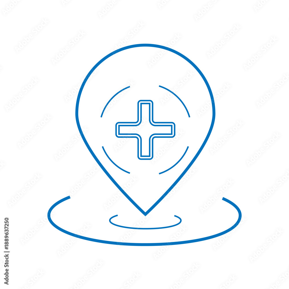 Obraz premium flat vector icons of medical sign application, web and location tools