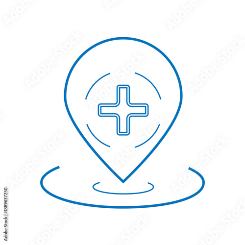 flat vector icons of medical sign application, web and location tools