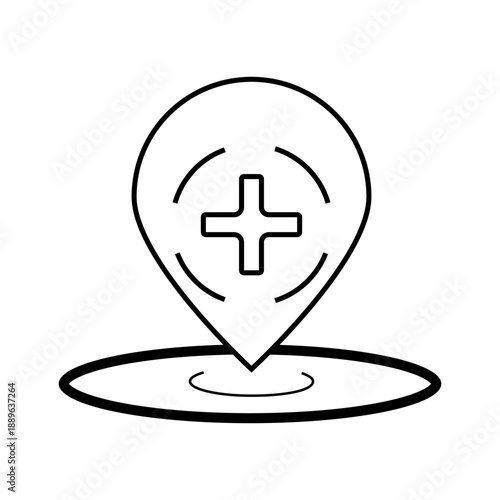 flat vector icons of medical sign application, web and location tools