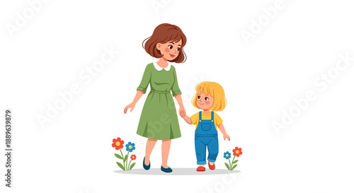 Loving mother and little girl spending time together outdoors