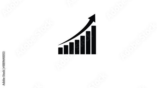 Black icon depicting a rising bar graph with steps ascending upward
