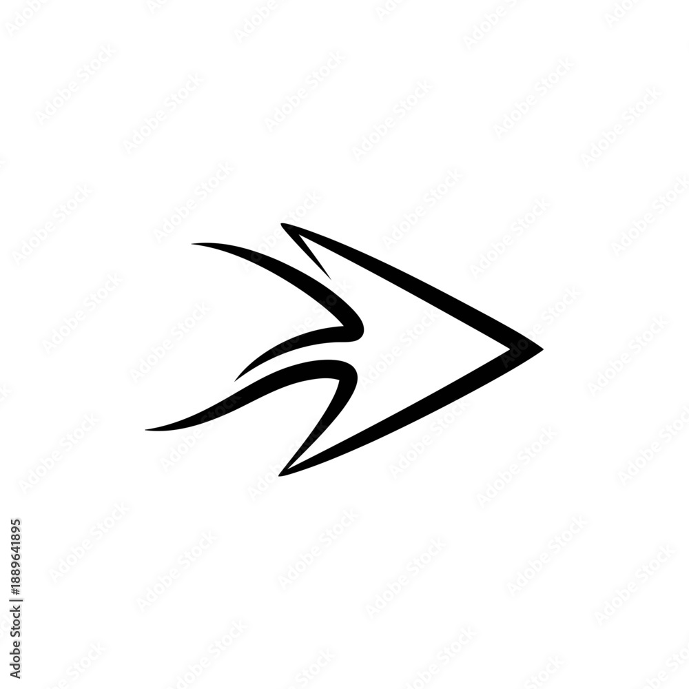Fototapeta premium Black arrow icon on pointing right