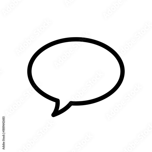 Simple speech bubble icon for chat and communication