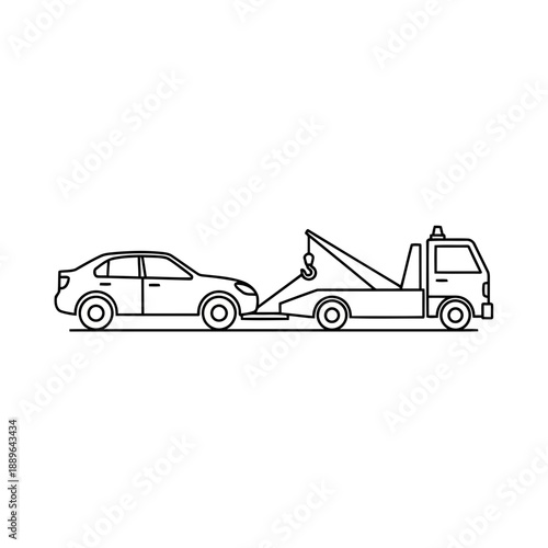 Tow truck towing a car