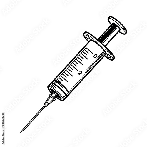 Syringe with needle for injecting liquids