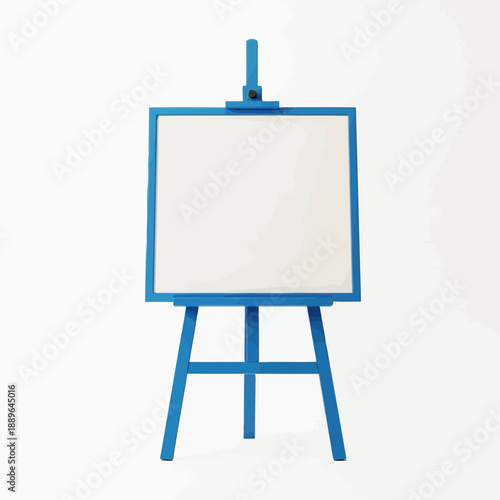 A blue easel with a blank white board on a pure