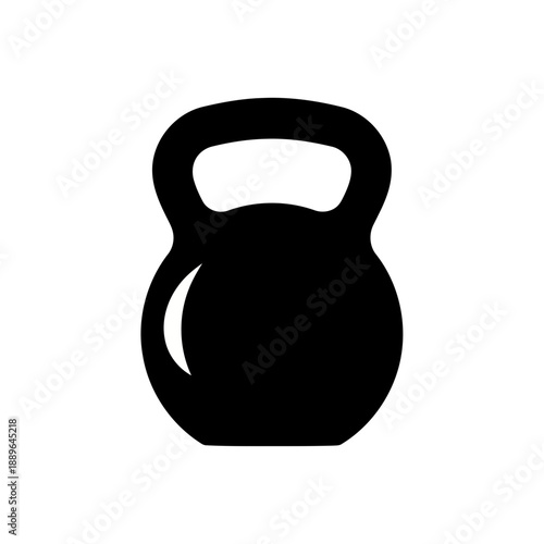Black silhouette of a kettlebell on a for fitness and sports
