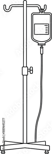 Medical iv drip stand with bag vector illustration