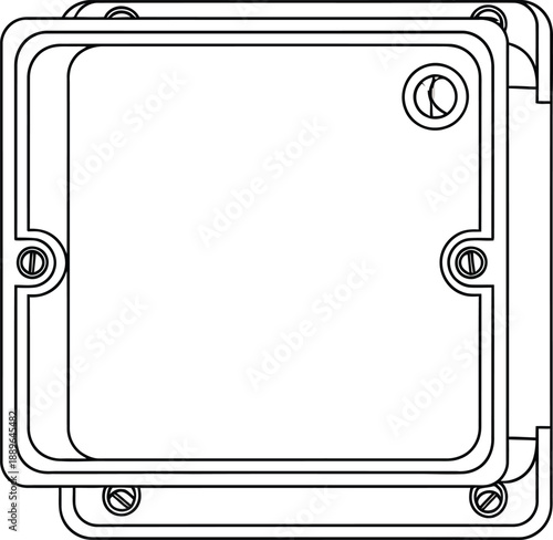Technical drawing of electrical junction box