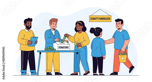 People casting votes at a polling station during election day.