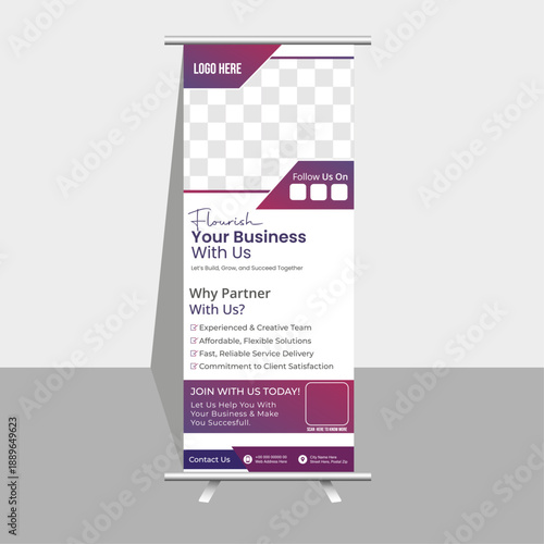 Professional business roll up banner design template for events