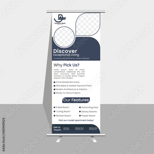 Creative real estate roll-up banner design for agency