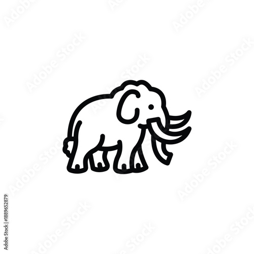 Simple elephant line icon African wildlife symbol tusked mammal.