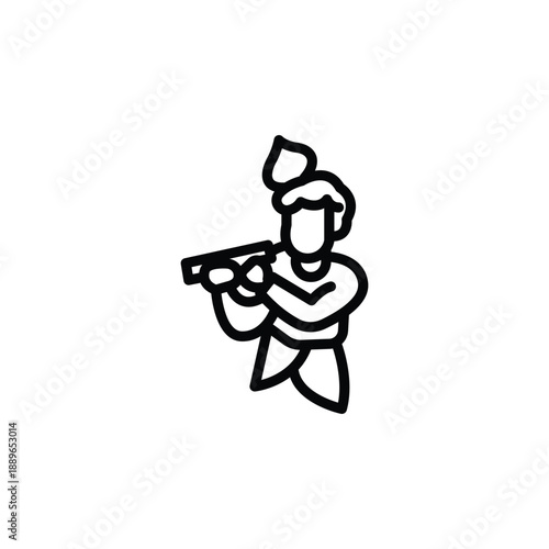 cartoon soldier gunman black white.