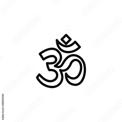 Om Symbol Meditation Yoga Hinduism Buddhism.