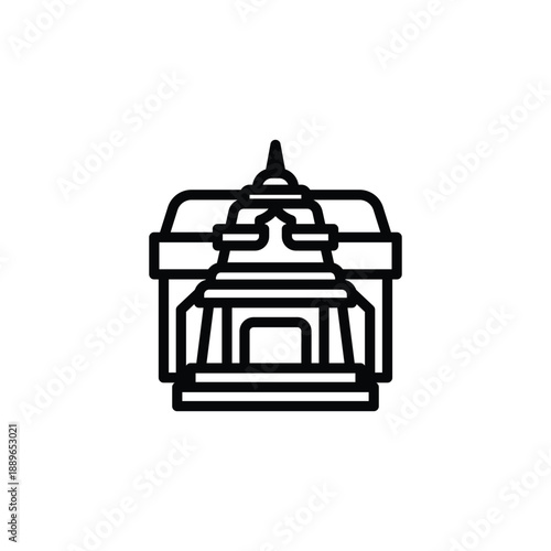 Buddhist Stupa Icon Simple Design.