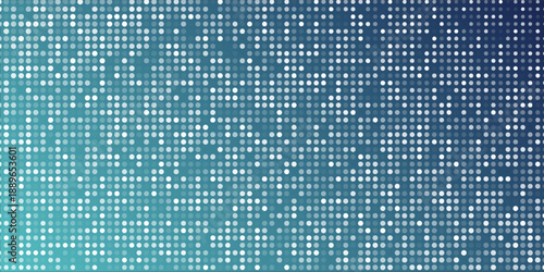 Modern Abstract dotted halftone texture fading from white to teal and deep blue in vertical gradient art concept