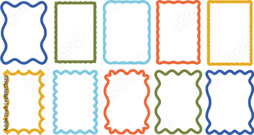 Colorful frames arranged in two rows on a white background for sdkh reference