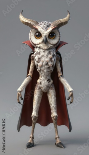 Cute Fantasy Owl With Horns...