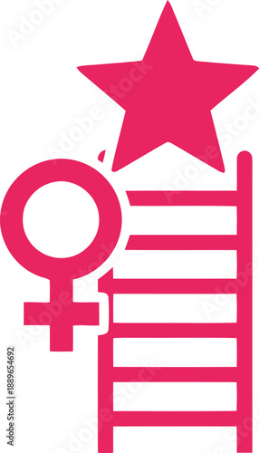 Women's day vector icon with star and ladder Vector