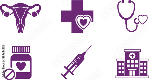 Women's health vector icons set for women's day Vector
