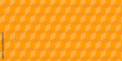 Abstract square orange wall cubic square shape structure texture wallpaper. cube geometric wall and floor vector diamond hexagon triangle wallpaper background.