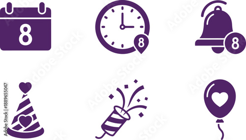 Women's day vector icons celebration set Vector