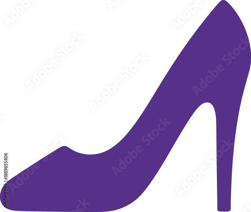 Purple high heel shoe vector icon Vector