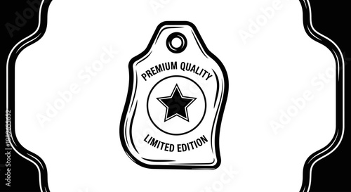 Premium quality limited edition tag with star design on white
