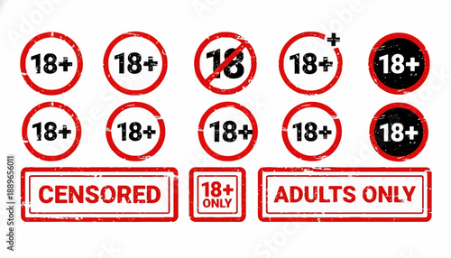 Censored warning signs indicate adult content restrictions clearly online