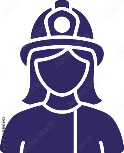 Women's day firefighter vector icon Vector