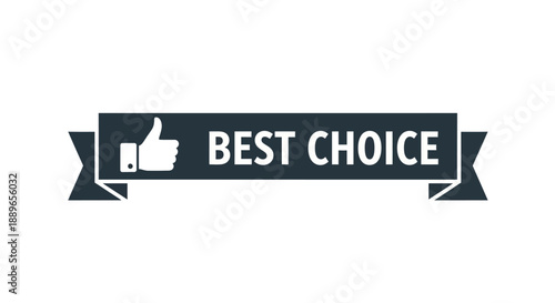 A best choice label with a thumbs up icon is shown prominently on a ribbon