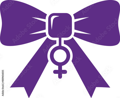 Purple bow vector icon women's day Vector